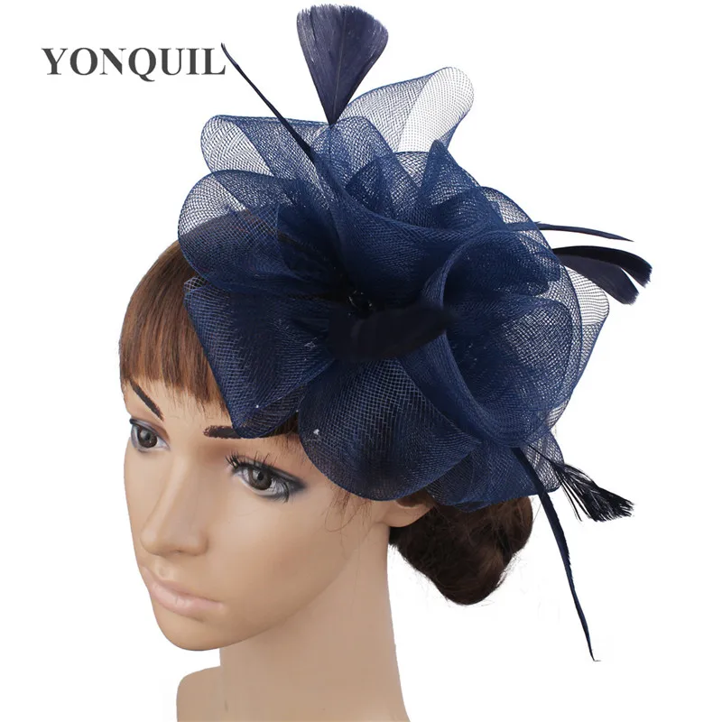 

Elegant Women Wedding Tulle Headwear Flower Fascinator Fancy Hair Accessories Handmade For Ladies Party Dinner Headdress Hats