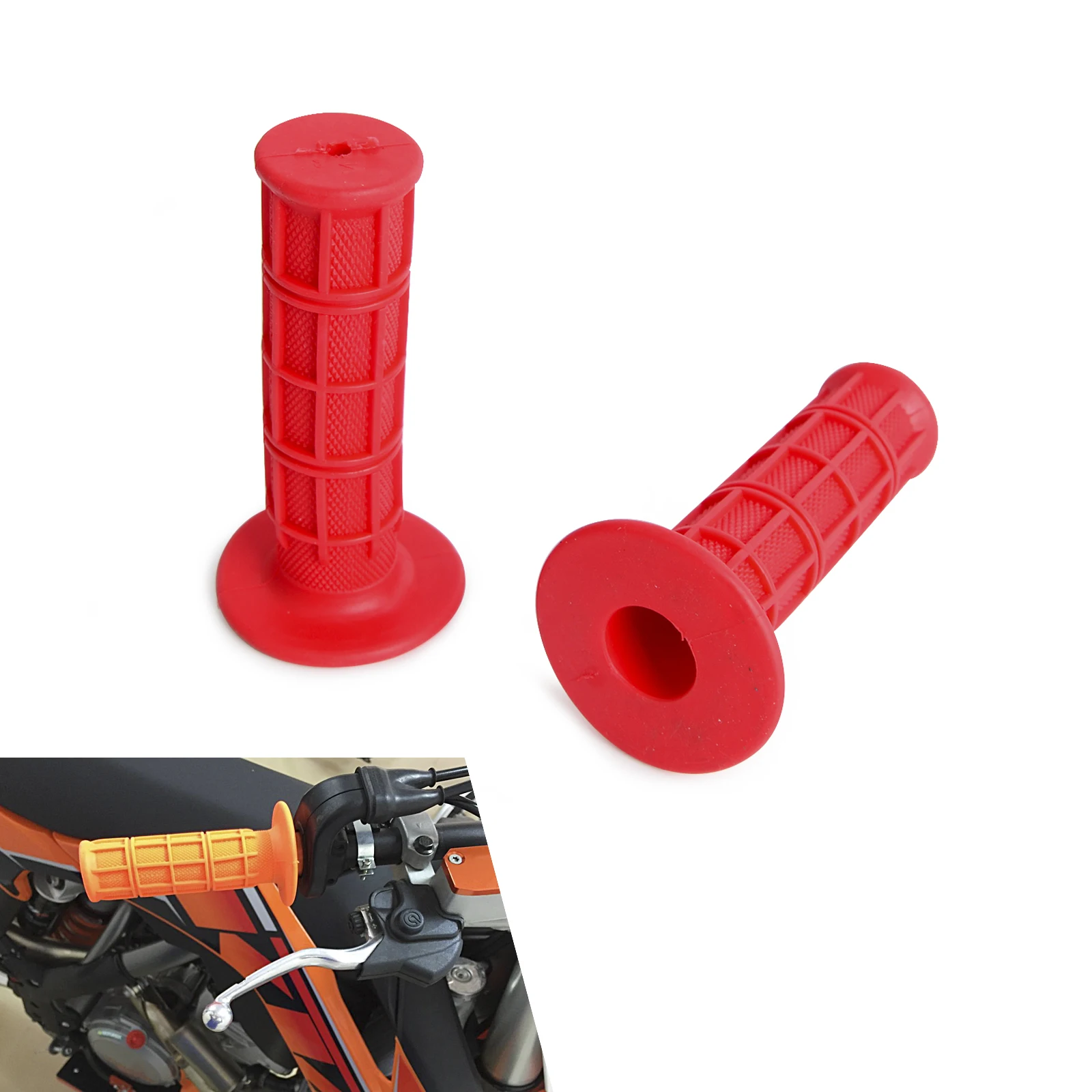 Red 22 мм 7/" резиновая рукоятка рукоятки для CRF YZF WRF KXF KLX для моделей ktm и rmz питбайк Мотокросс Мотоцикл эндуро MX внедорожный - Цвет: Red