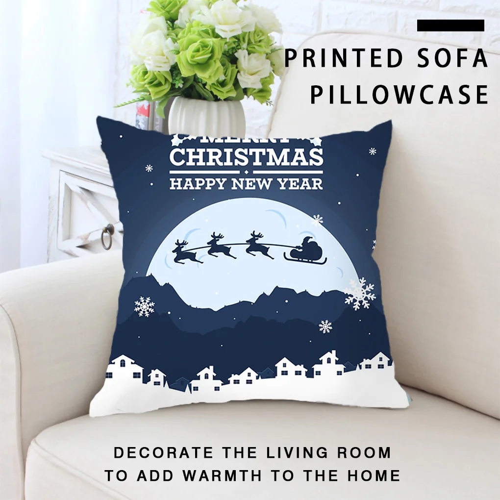 

1 шт. наволочка Рождественский Декор для дома олень Санта Клаус дерево наволочка Счастливого Рождества орнамент 2020 Рождественский подарок ...