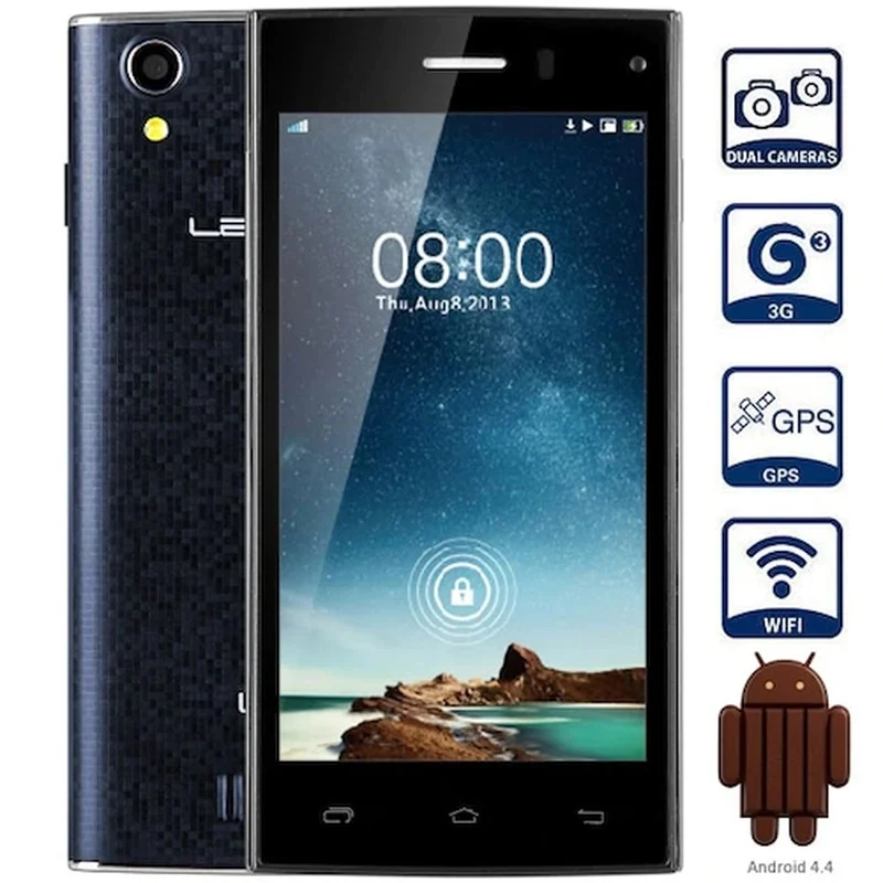 LEAGOO Lead 3 Smartphone 512MB RAM 4GB ROM 4.5 QHD MTK6582 1.3GHz Quad Core Android 4.4 5.0MP 2000mAh WIFI GPS 3G Mobile Phone