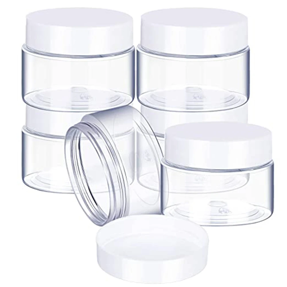

6 шт прозрачный Пластик банки и крышки пустые косметические контейнеры коробка Бутылка для путешествий хранение макияж 30 мл/40 мл/50 мл/60 мл/80 ...