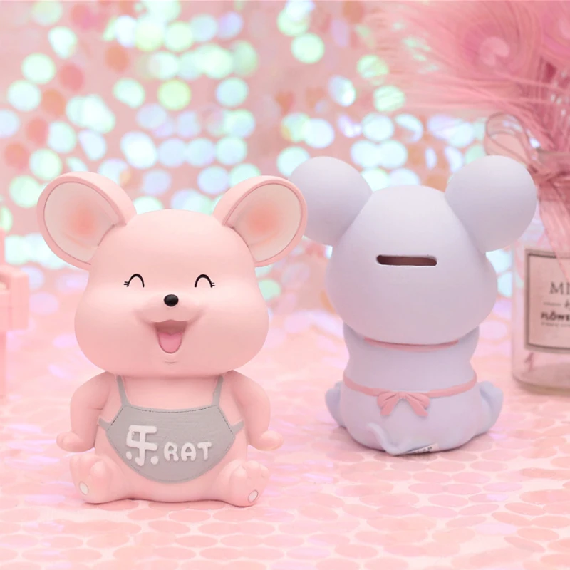 Маленькая крыса Le Piggy Bank в форме крысы копилка с рисунком милая для девочек и