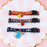 bell collars sweet pet collars pet ornaments printed webbing cat collars universal adjustable necklace with fruit design
