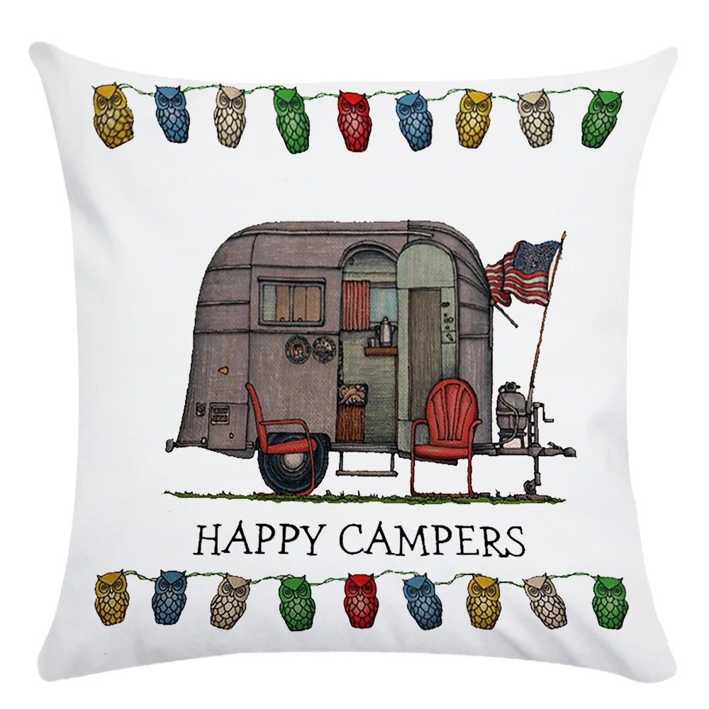 Чехол для подушки Happy and Campers чехол из полиэстера дивана CR127|Наволочки| |