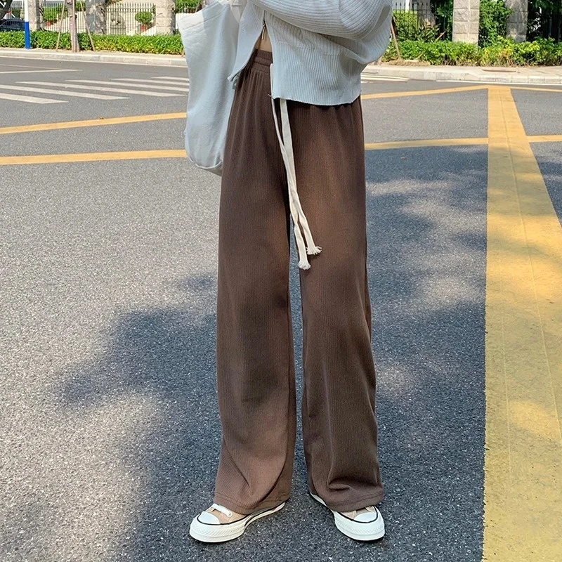 

Casual Pants Women's Loose Straight Spring and Autumn 2021 New Small High Waist Slimming Mop Wide Leg Pants Trendy.Kio