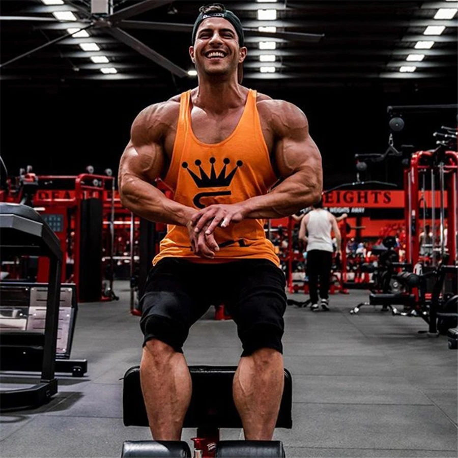 Mens tank tops shirt gym tank top fitness clothing vest sleeveless cotton man canotte bodybuilding hombre man clothes wear