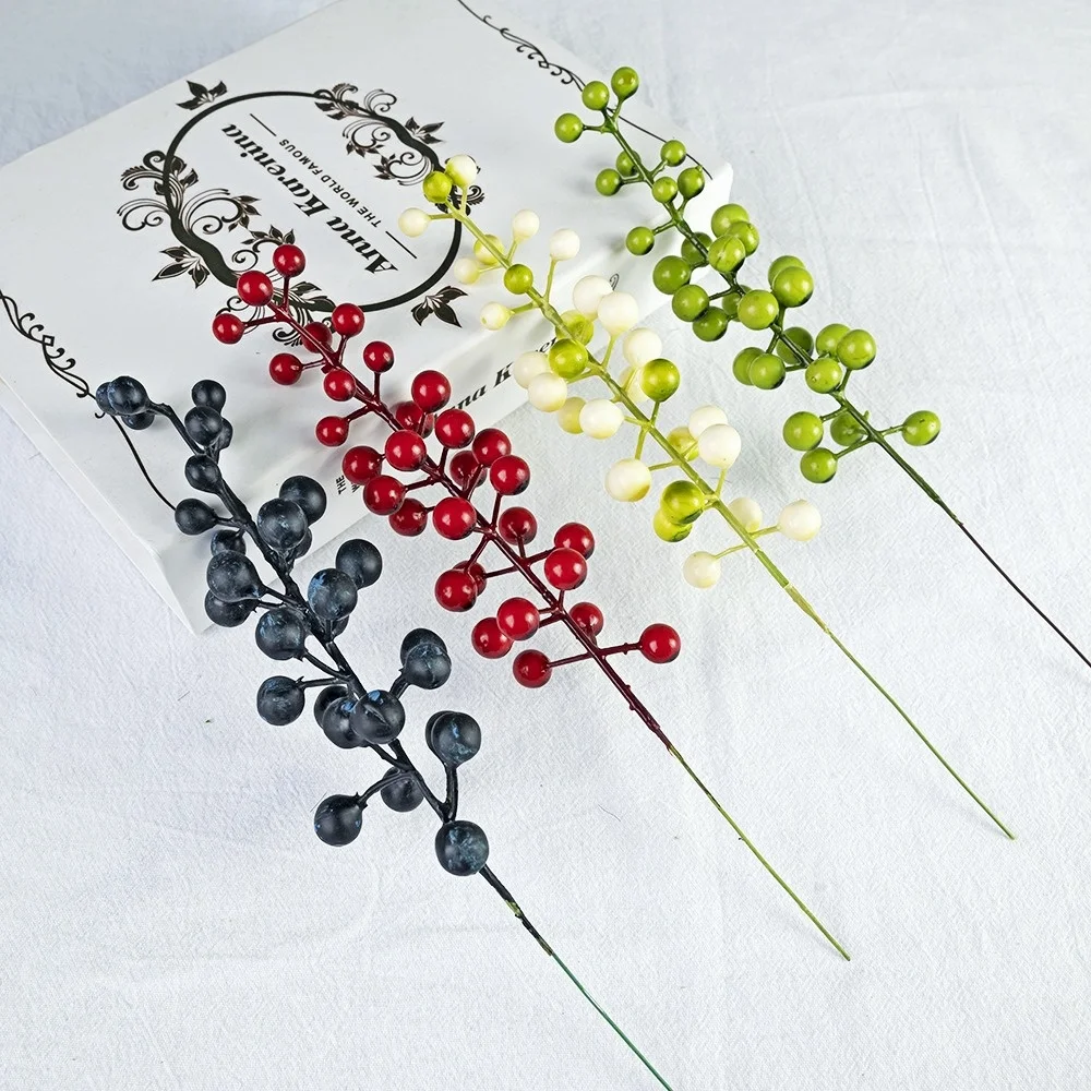 

Artificial Flowers, Valentine's Day Gifts, 30cm Single Fork Berries, Fake Red Fruits, Home Wedding Flower Arrangement Decoration