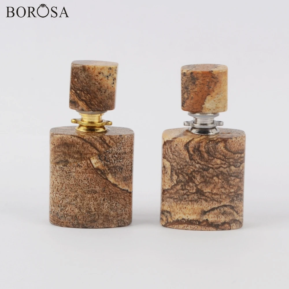 

Квадратный соединитель BOROSA рисунок натурального камня в виде флакона духов для ожерелья, диффузора эфирного масла, ювелирных изделий WX1201