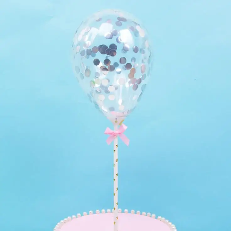 silver ballon 1pcs Натуральный зеленый Растительный Торт Топперы лазерные флажки для кексов джунгли Вечеринка день рождения детский душ торт Топпер свадебный торт украшение питания - Цвет: silver ballon 1pcs