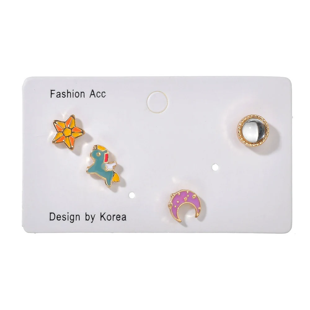 Серьги гвоздики в Корейском стиле очень милые серьги виде радуги лошади Луны