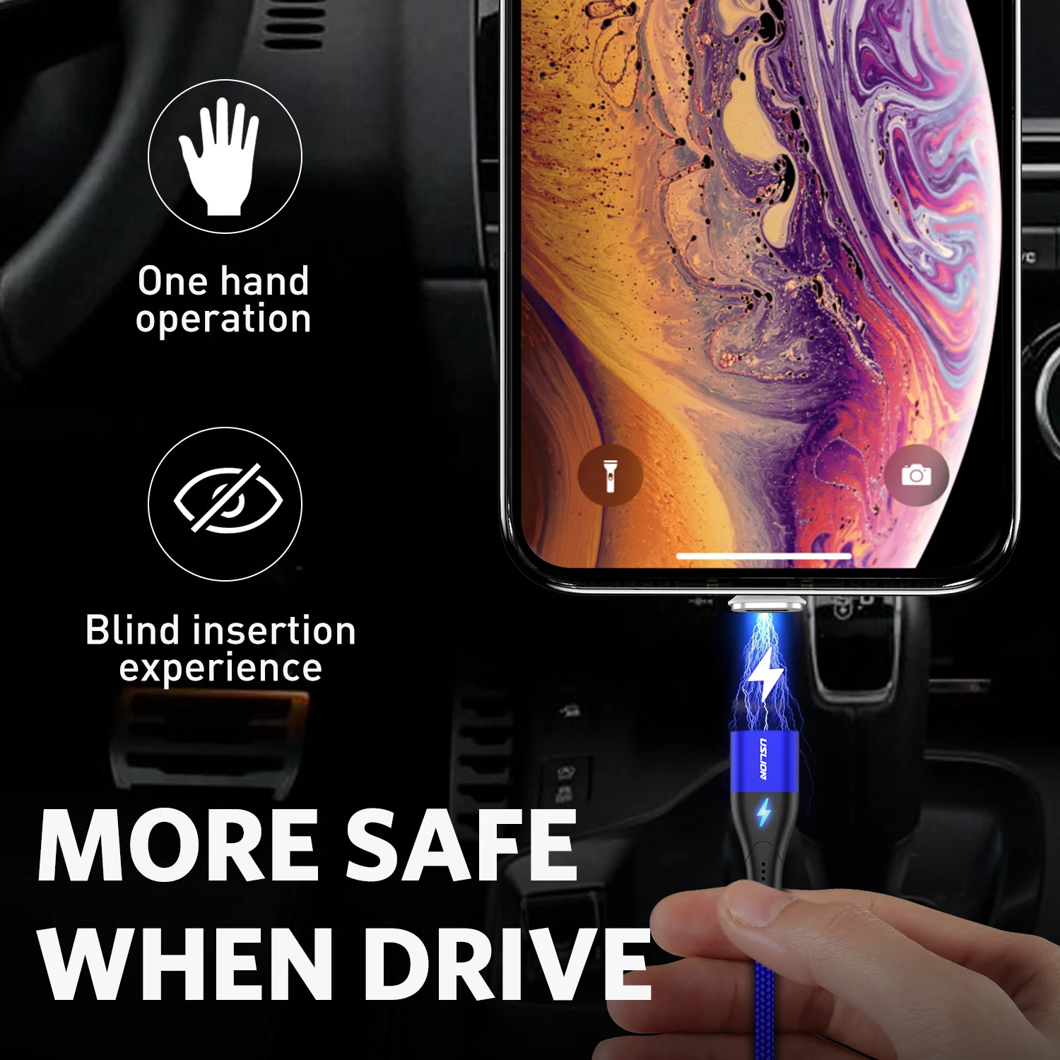 USLION 3A USB кабель Магнитный зарядный для iPhone 11 Micro Быстрая зарядка samsung S9 type C
