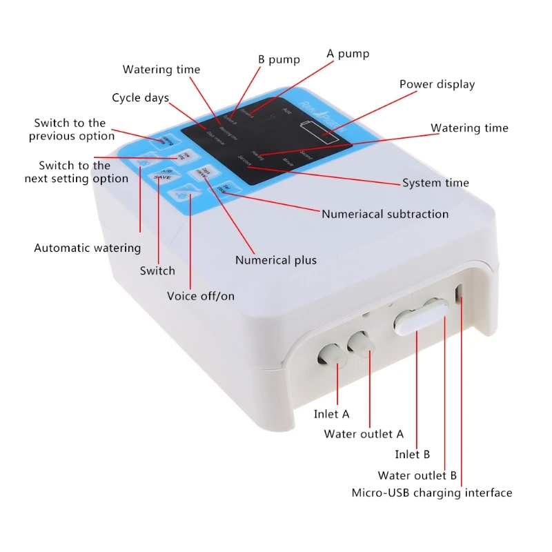 

1Set Automatic Irrigation System Intelligent Water Timer Solar Powered Watering Device with Waterproof LCD Display Digital