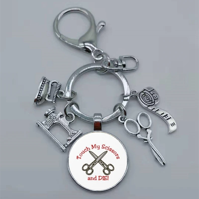 Новинка Модная бижутерия швейная машина железные ножницы линейка выпуклая