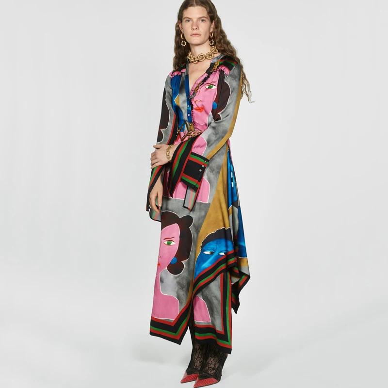 Женское асимметричное платье AGong Элегантное Длинное ДРАПИРОВАННОЕ ПЛАТЬЕ С