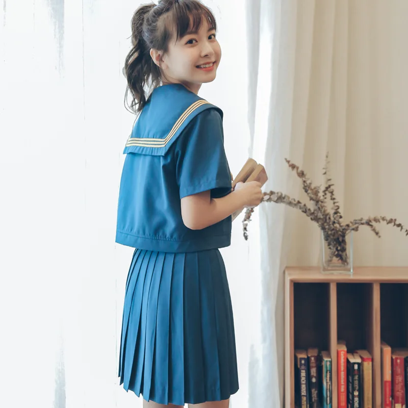 Японский Школьный Студент JK Униформа Девочка Аниме рубашка с коротким рукавом