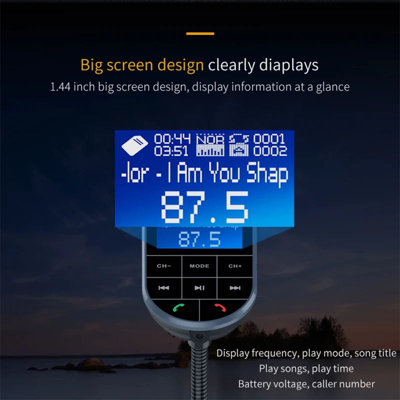 FM модулятор Bluetooth 4,2 MP3 музыкальный плеер Автомобильный комплект fm-передатчик Bluetooth радио передатчик AUX модулятор двойной usb зарядка