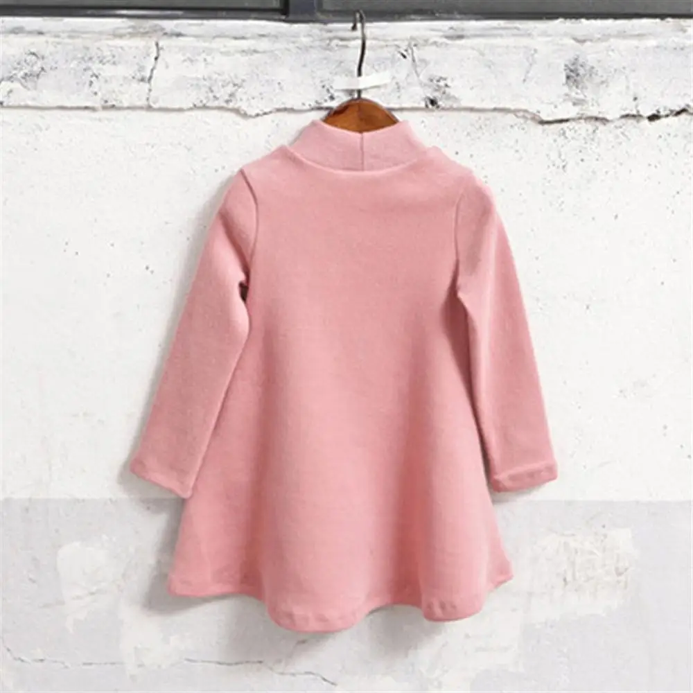 Зимнее платье с высоким воротником для маленьких девочек модная детская одежда