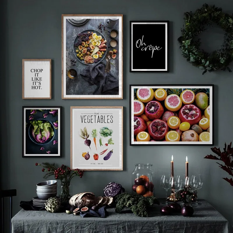 

Nordic Style Modular Prints Pictures Home Decorative Simple Vegetables And Fruits Paintings Kitchen Canvas Poster Wall Artwork