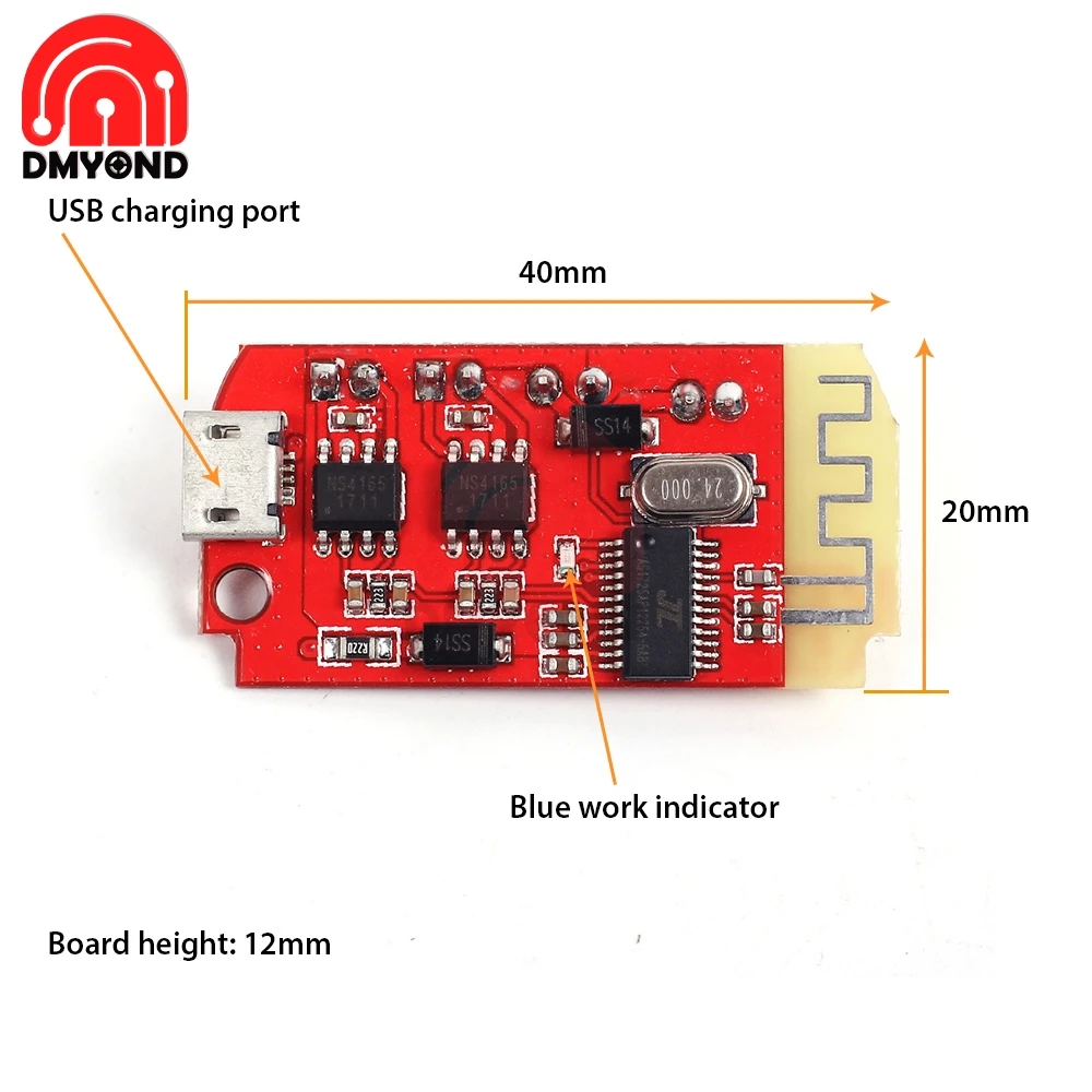 Модуль усилителя Bluetooth 5 в Вт CT14 Micro 4 2 стерео 5VF + мини с зарядным портом для