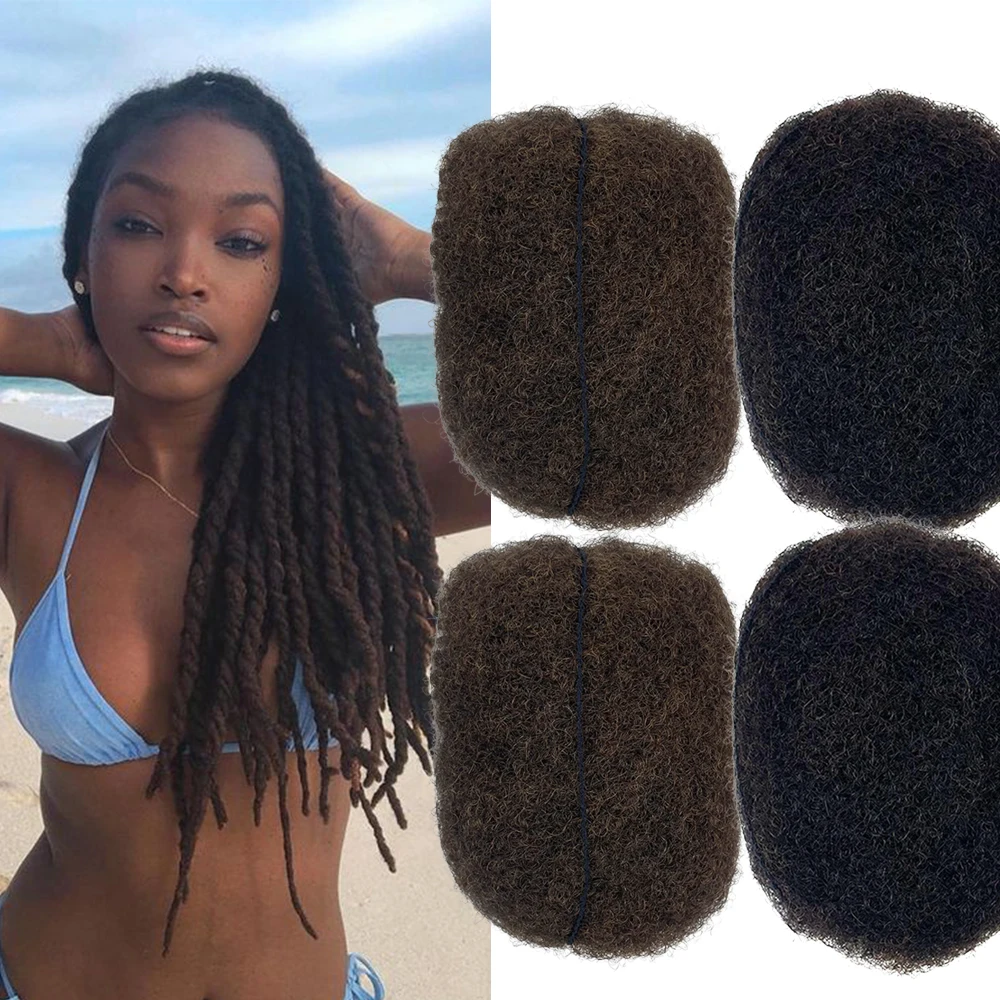 Tight Afro Kinky Human Hair,Ideal for Making,Locs Repair,Extensions,Twist,Braids 4 Bundles/Package #2 Dark Brown