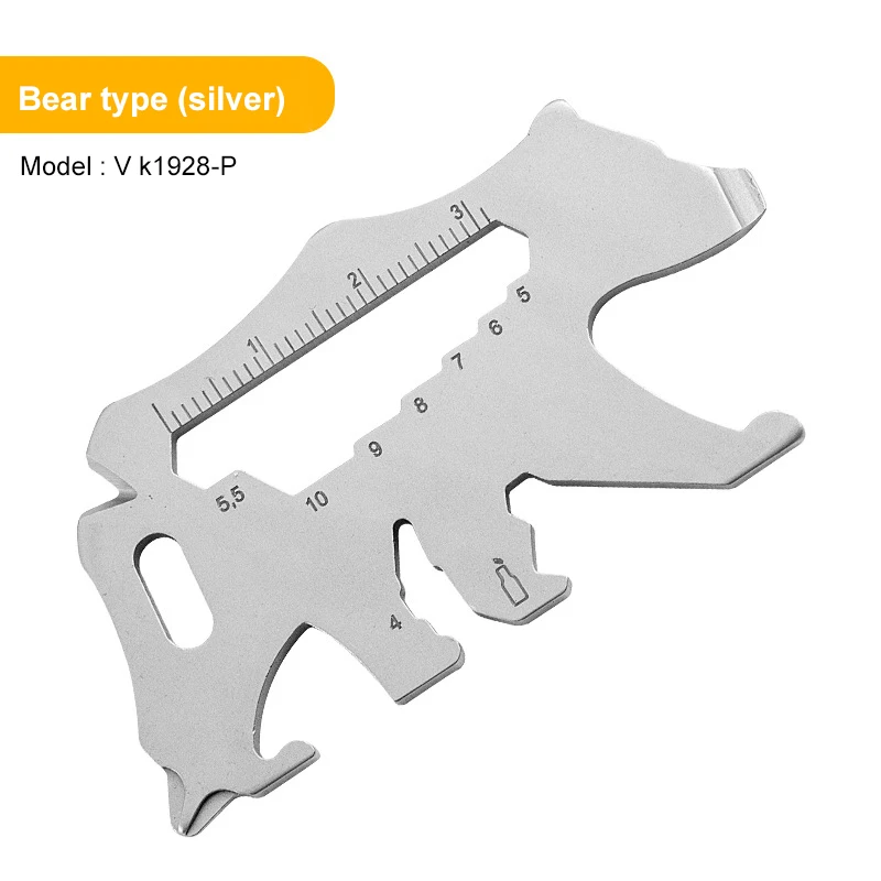 

Outdoor EDC Mini Card Bear Key chain Tool Bottle Opener Screwdriver Phone Handle Repair Tool Multifunctional Outdoor Accessories