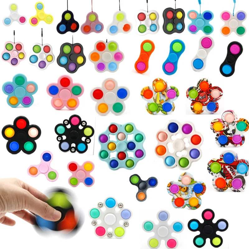 

Simple Dimple Fidget Spinner Toy Anti Stress Relief It Brain Hand Fidget Toys For Kids Adult Early Education Bubble Squeeze Toy