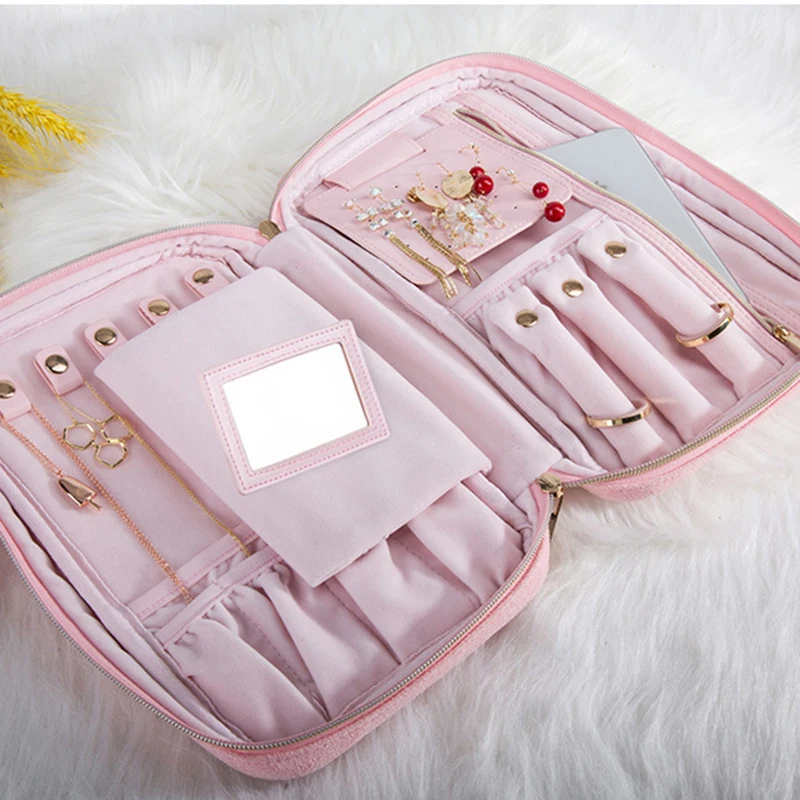 Органайзер для ювелирных изделий дорожная шкатулка на молнии ожерелий браслетов