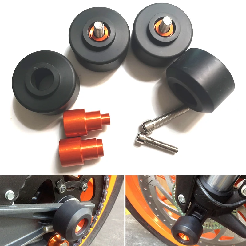 

CNC Front Rear Fork Wheel Frame Slider Crash Protector Pads Roda For KTM DUKE/RC 125 200 250 390 DUKE125 200 DUKE250 DUKE390