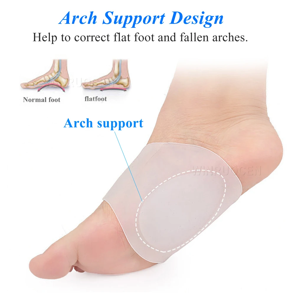 New Silicone Insole Flat Foot Arch Support Orthopedic O-Type Leg Valgus Correction Non Slip Women Men Insoles Feet Care | Обувь