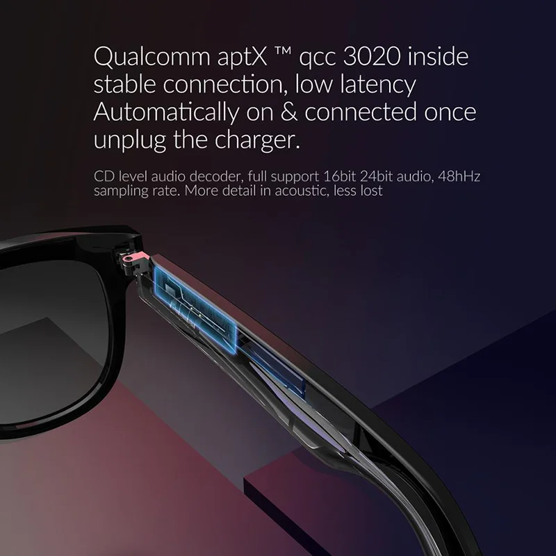 저렴한 업데이트 블루투스 5.0 스마트 안경 음악 사운드 선글라스는 IOS 및 안드로이드와 호환되는 안경 처방전과 일치 할 수 있습니다
