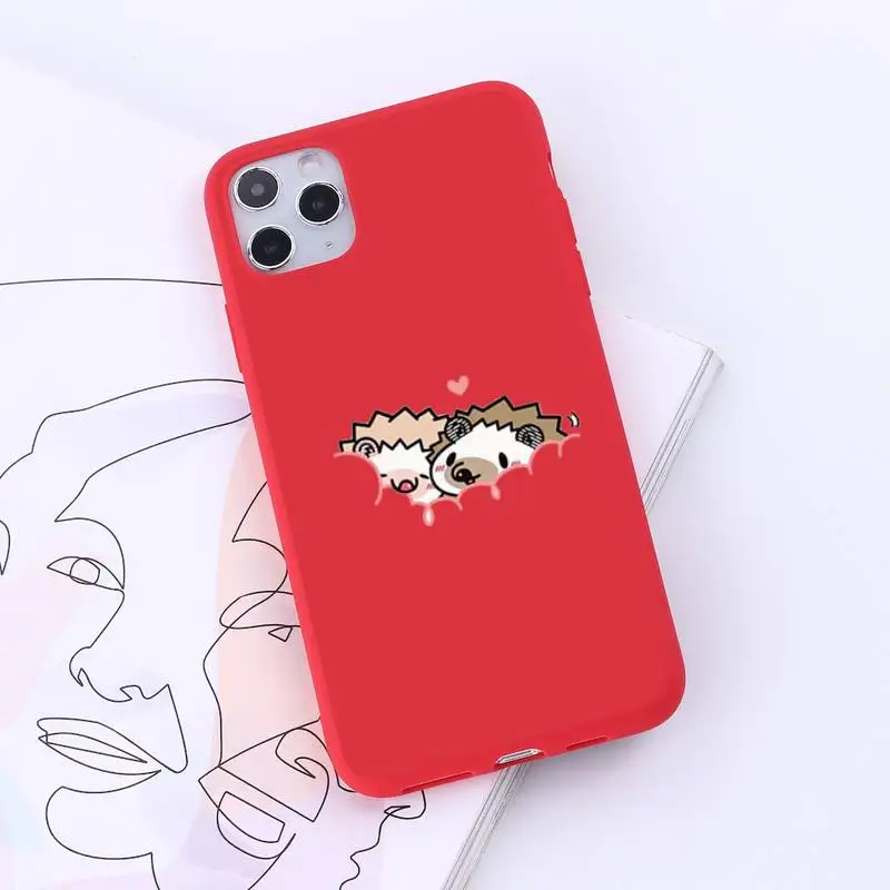 

Animal lovely cartoon hedgehog Phone Case Candy Color for iPhone 6 7 8 11 12 s mini pro X XS XR MAX Plus
