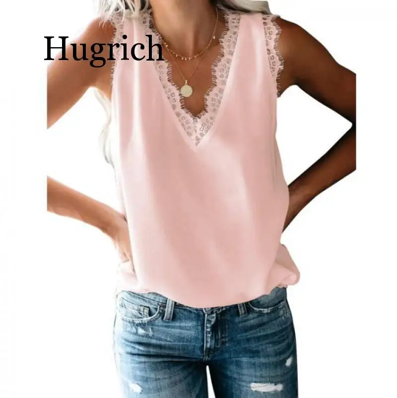 Женская кружевная майка с V-образным вырезом Белый/Абрикосовый/белый топ