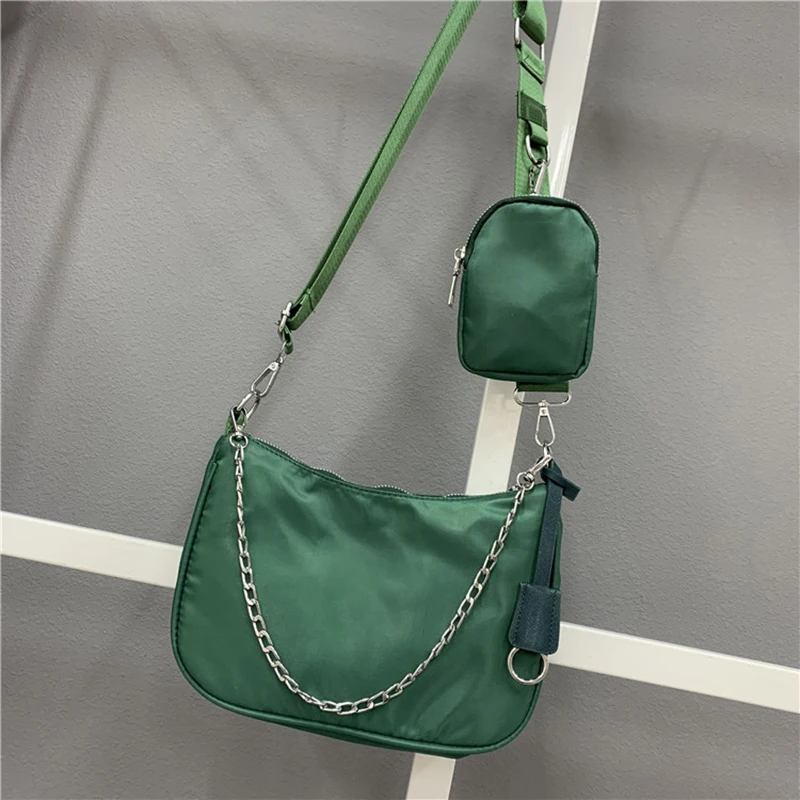 

Branded Women's Shoulder Bags 2021 Denim Quality Thick Metal Chain Shoulder Purses And Handbag Women Clutch Bags Ladies Hobo Bag