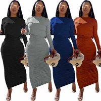women casual skirt two piece sexy fashion o neck long sleeve top midi suits dress party streetwear tracksuit outfits