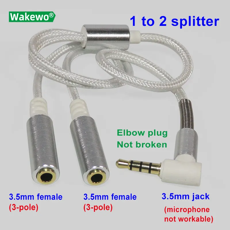 Изгибающиеся наушники подключение музыки 1 к 2 гарнитура с угловым штекером 90 не