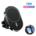 Магнитное беспроводное автомобильное зарядное устройство с креплением на створки вентиляции, совместимое с iPhone 12 Pro Max Mini 15 Вт, держатель для телефона с быстрой зарядкой