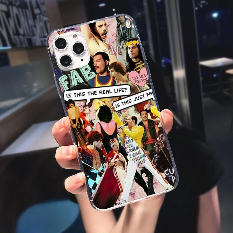 

Freddie Mercury Queen band Phone Case For iPhones 12 mini 12 Por 11 Pro Max SE 2020 6s 7 8 Plus XS Max XR X Soft Silicone Cover