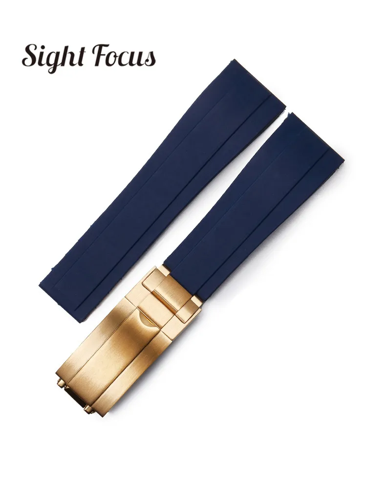 Ремешок резиновый 20 мм 21 для наручных часов браслет Rolex Submariner OYSTERFLEX Daytona yachmaster GMT