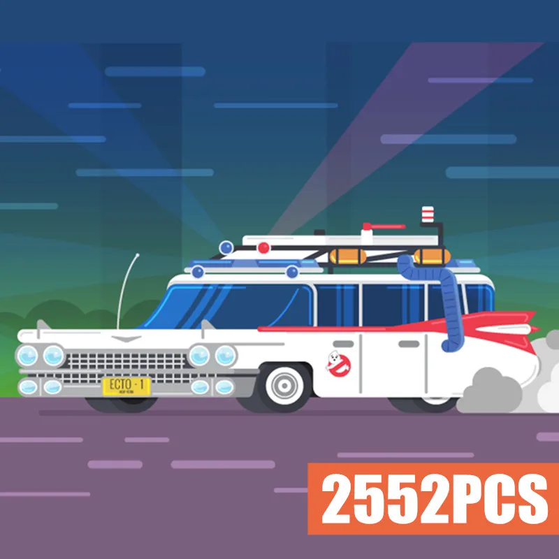 

New 2552PCS Movie Series 1984 Ghost Car Busters Vehicle Ecto-1&2 Car Technic Building Blocks Brick 10274 Diy Toy Xmas Gifts Kid