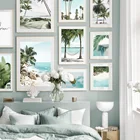 Морской пляж, ананас, пальмовое дерево, растение, настенная живопись, холст, скандинавские постеры и принты, настенные картинки для декора гостиной