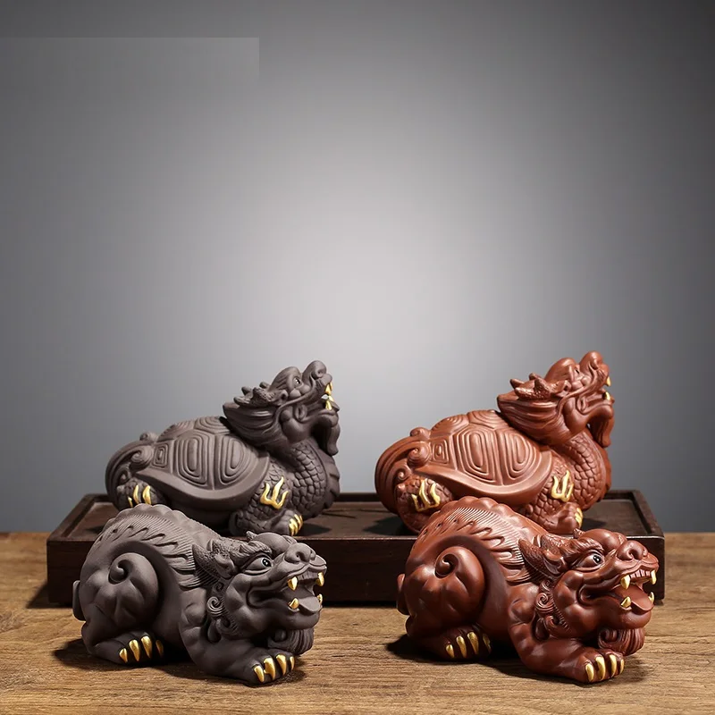 

Творческий фиолетовый глиняный Чай Домашние животные бутик рандомные украшения ручной работы скульптура ремесла домашний чай предметы де...