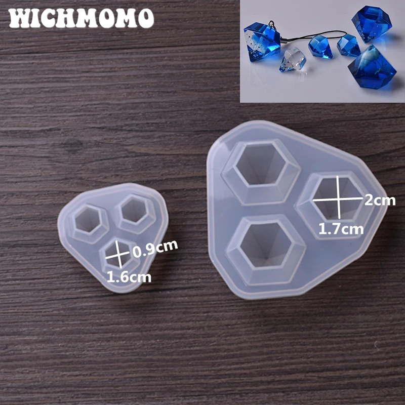

2021 1PCS Diamonds Charms Craft DIY Transparent UV Resin Liquid Silicone Combination Molds for Earring Necklace Making Jewelry
