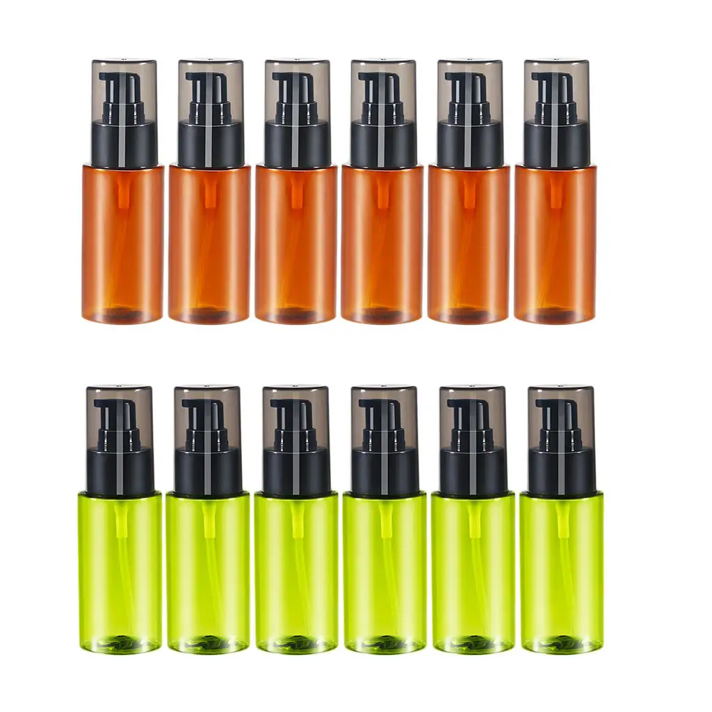 

6Pcs 60ml Empty Essential Oil Bottle Refillable Pump Dispenser Cream Dispenser Pump Bottle For Creams Lotion Shampoo Storage