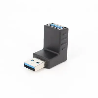 Адаптер угла 90 градусов L-образный USB 3 0 штекер A-A гнездо M/F черный конвертер