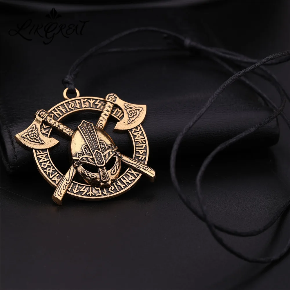LIKGREAT ожерелье с маской Молот Тора мужской топор викингов подвеской на шлем