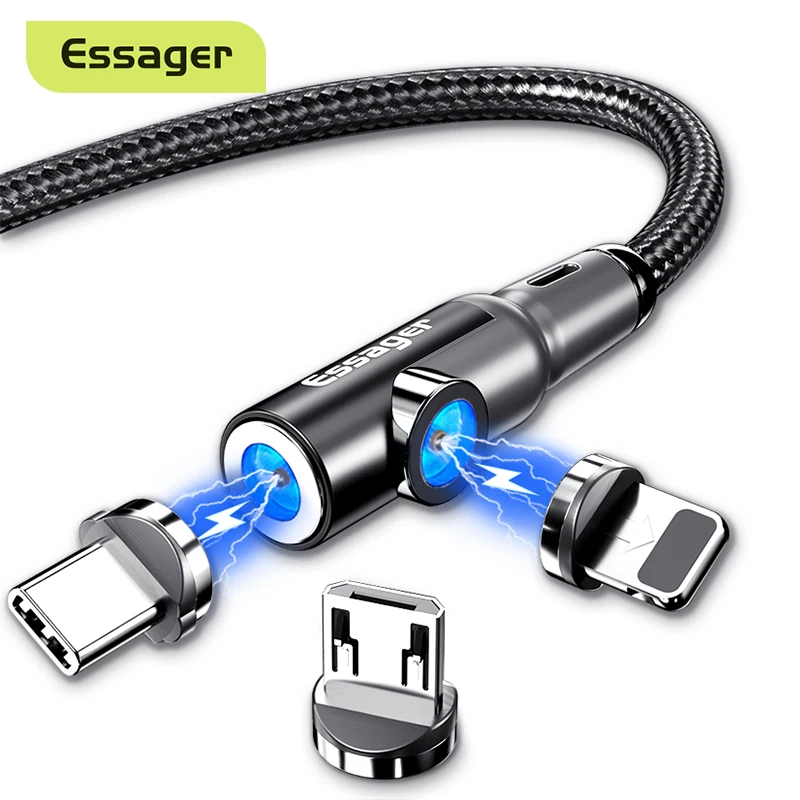 

Магнитный кабель Essager для iPhone, Samsung, Xiaomi, Micro USB, с поддержкой быстрой зарядки, магнитный кабель USB Type-C мобильный телефон