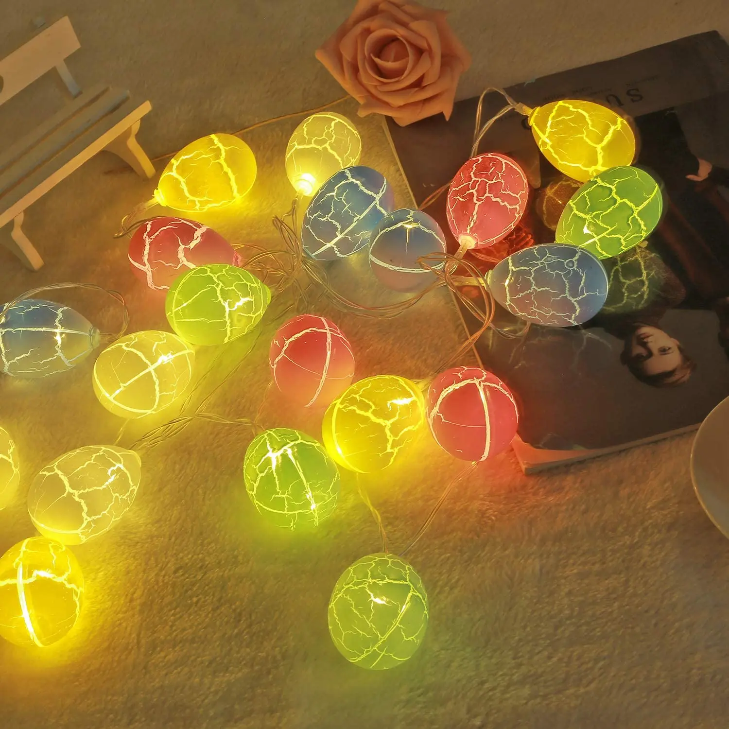 

Easter Decorations Easter Eggs Easter Eggs String Lights Easter decorations for Home Mantel Tree Upstairs Banister Party supplie