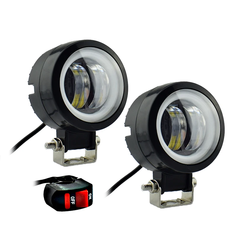 

12v 20w car headlights LED Moto Angel Eyes lamp driving work lamp motorcycles fog spot lights motorbike headlamp auto spotlights
