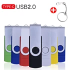 OTG USB флеш-накопитель Type C, флеш-накопитель 256 ГБ, 128 ГБ, 64 ГБ, 32 ГБ, 8 ГБ, 4 Гб, USB флешка 2,0, флеш-накопитель для устройств Type-C для ПКноутбукателефона