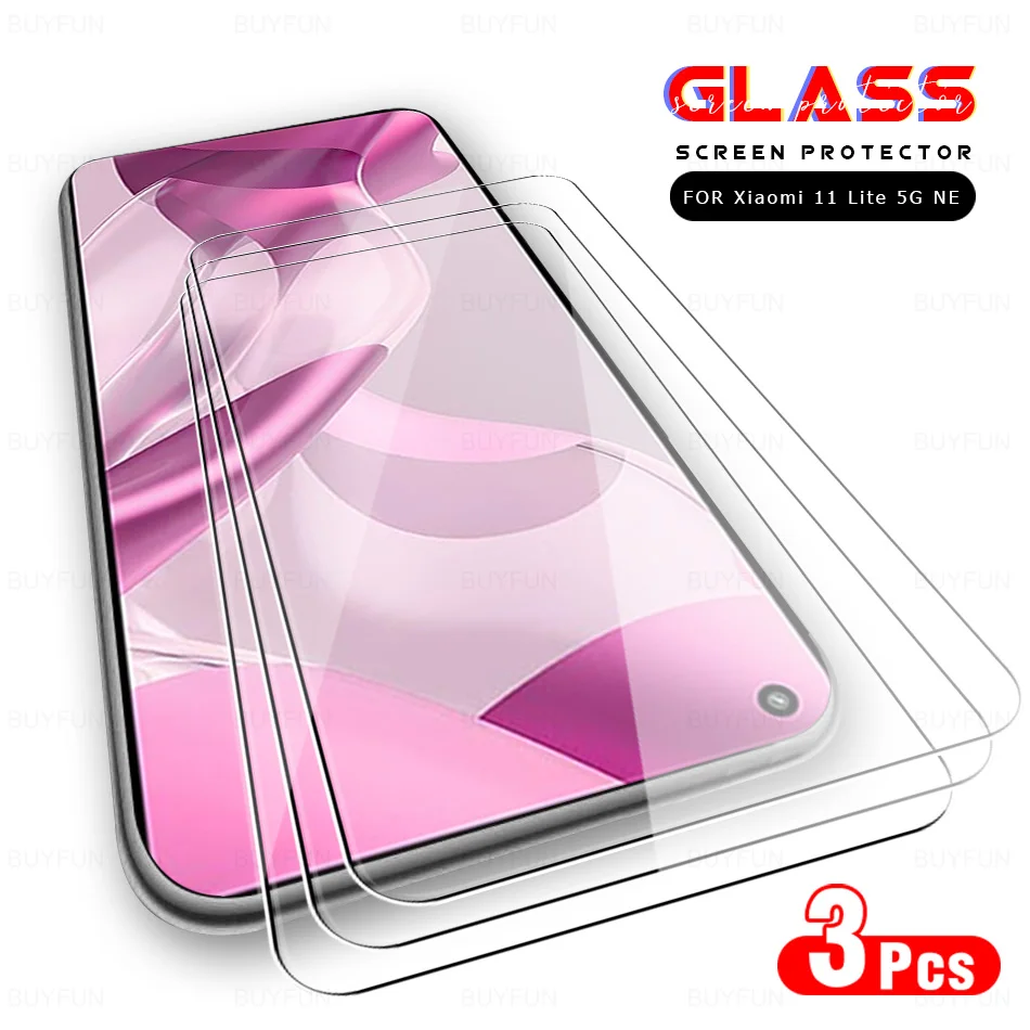 

Для Xiaomi Mi11 Lite 3 шт. закаленное стекло для Xiaomi Mi 11 Lite 11 Lite NE 5G Xiaomi11Lite Защитная пленка для экрана HD прозрачное стекло